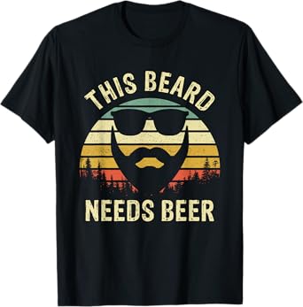 Vintage Dad Husband This Beard Needs Beer Fathers Day Gift T-Shirt