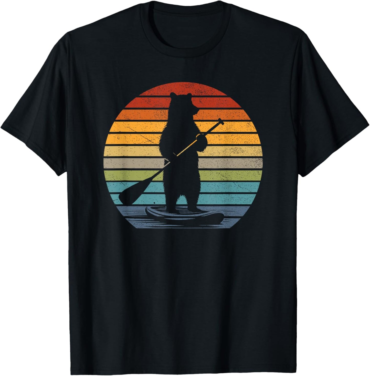 Vintage Paddle Boarding Bear SUP Stand Up Paddle Board T-Shirt