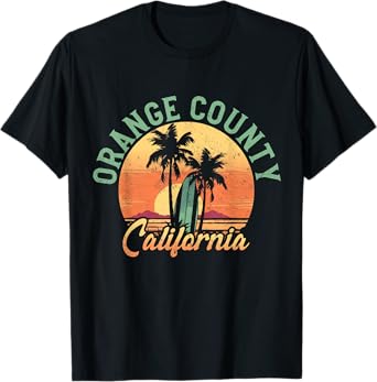 Orange County California Retro Surfer Vintage Beach Men Women T-Shirt