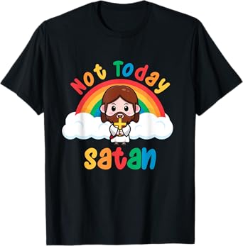 Rainbow Jesus Not Today Satan T-Shirt