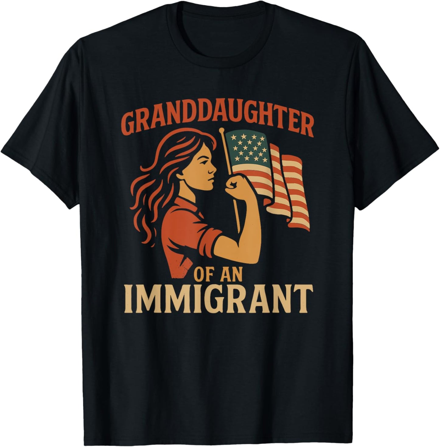 Granddaughter of an Immigrant Vintage American Patriotic USA T-Shirt