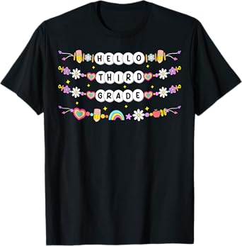 Hello Third Grade Friendship Bracelets Back To School Kids T-Shirt