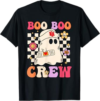 Groovy Boo Boo Crew Nurse Ghost Paramedic Funny Halloween T-Shirt