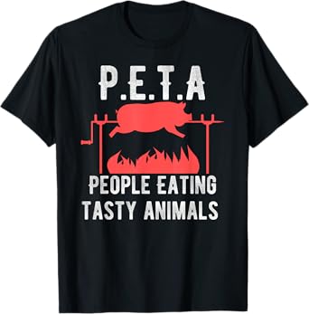Funny P.E.T.A People Eating Tasty Animals BBQ Kids Adults T-Shirt