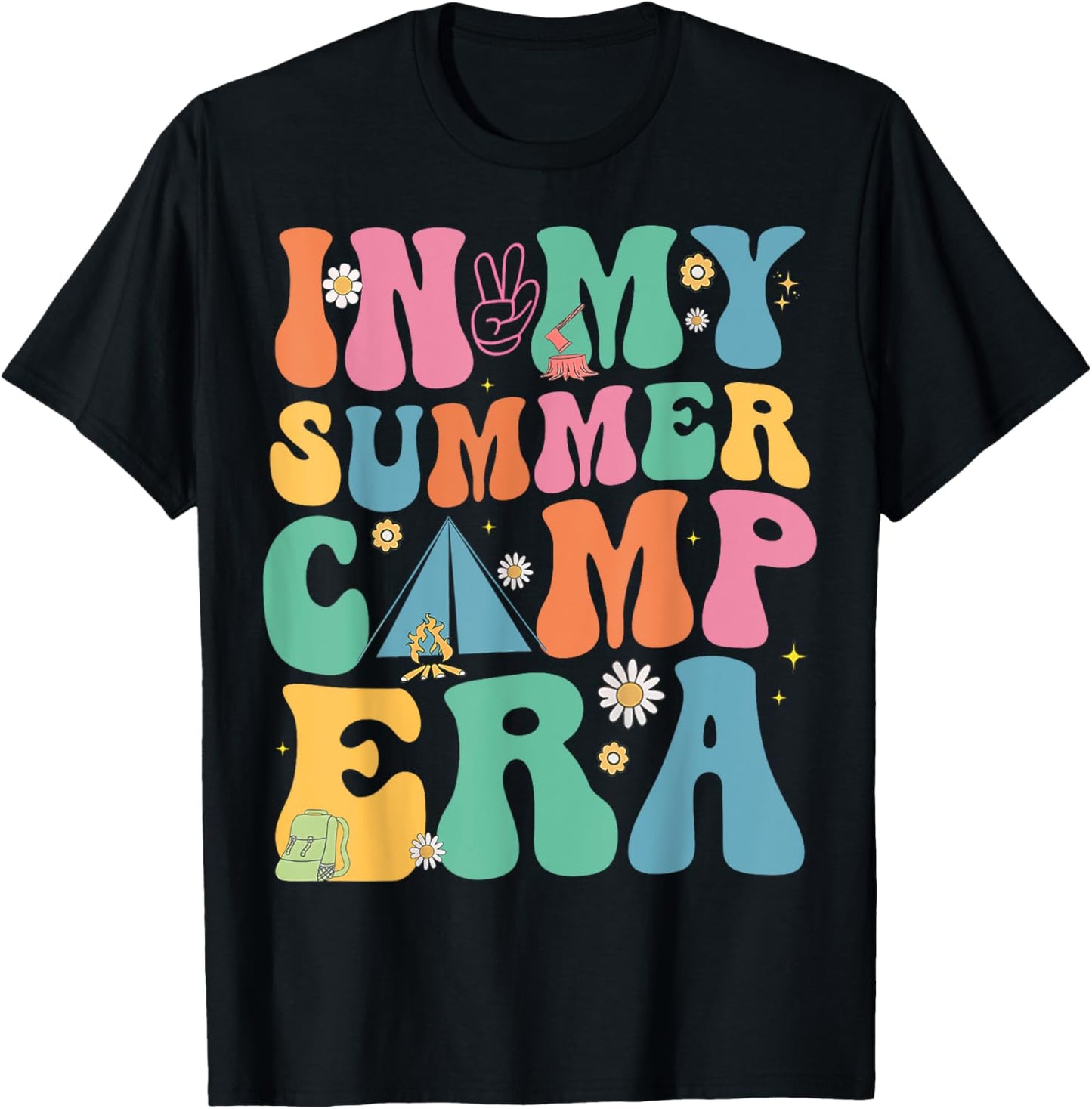 In My Summer Camp Era Groovy Camping For Men Women Kids T-Shirt