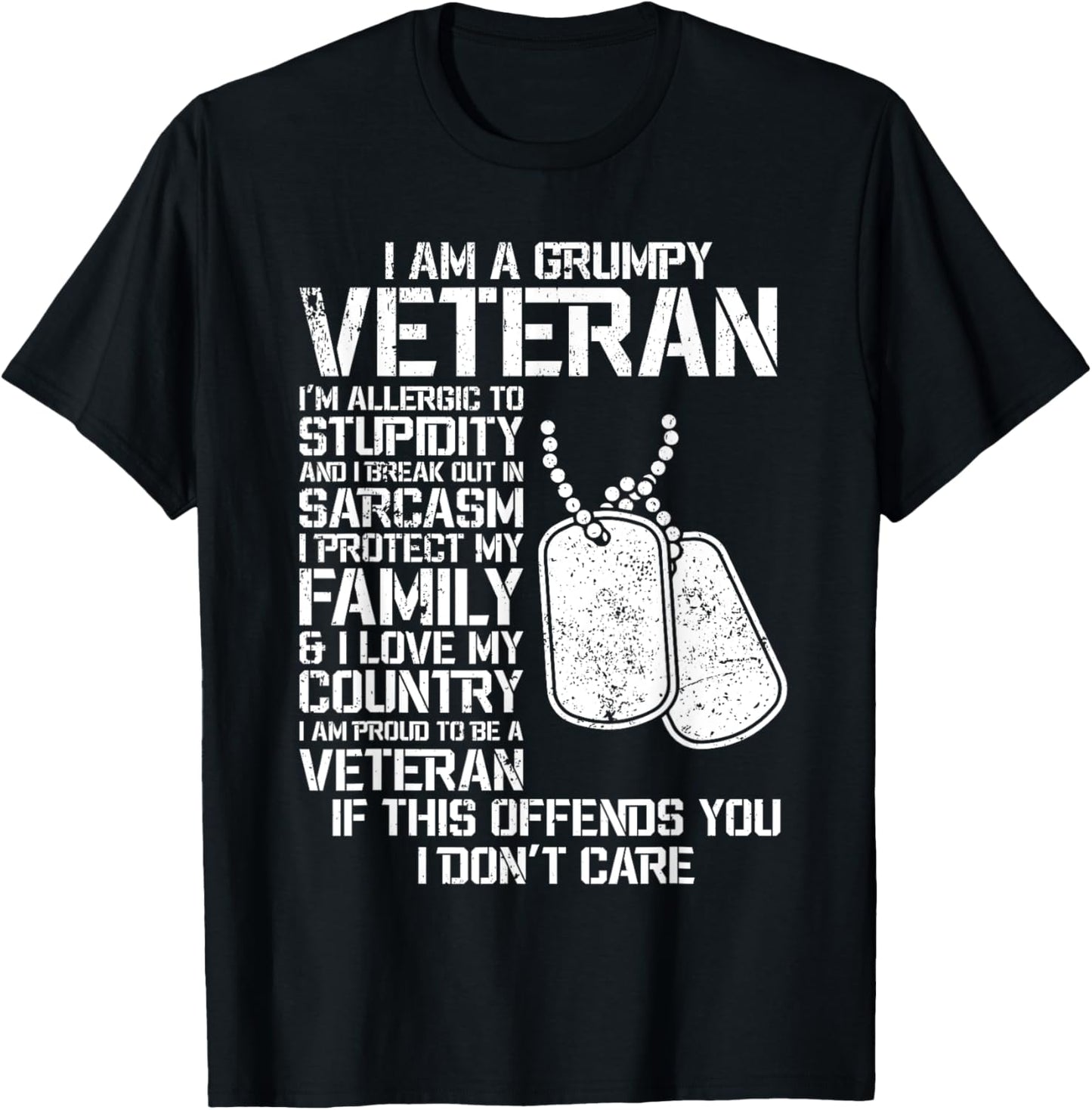 I'm A Grumpy Old Veteran Fathers Day Papa Veterans Day Tees T-Shirt