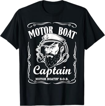 Motor Boat Captain Pontoon Motor Boatin' Nautical Sailor T-Shirt