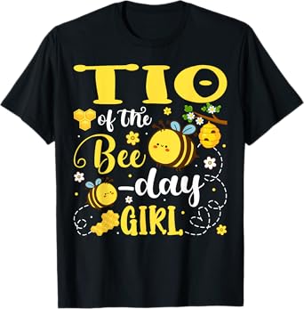 Tio of The Bee-Day Girl Birthday Party Matching Family T-Shirt