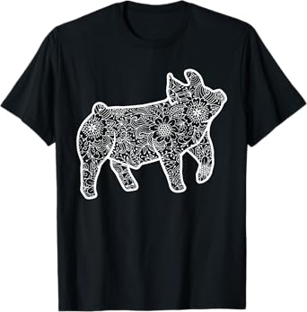 Floral Show Pig Livestock Pig Breeder Stock Show Mom T-Shirt