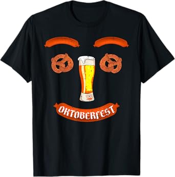 Beer Pretzel Wurst Sausage Smile. Funny Oktoberfest Wurst T-Shirt
