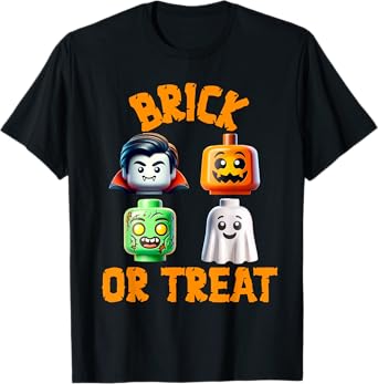 Building Bricks Halloween Costume Brick or Treat Monsters T-Shirt