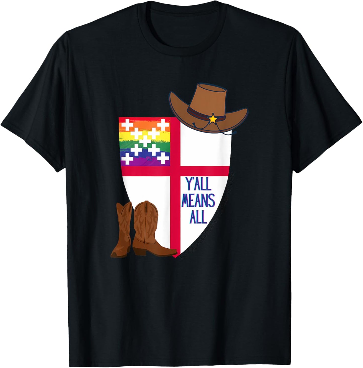 Funny Y'All Means Yall Episcopal Church Gay Pride T-Shirt