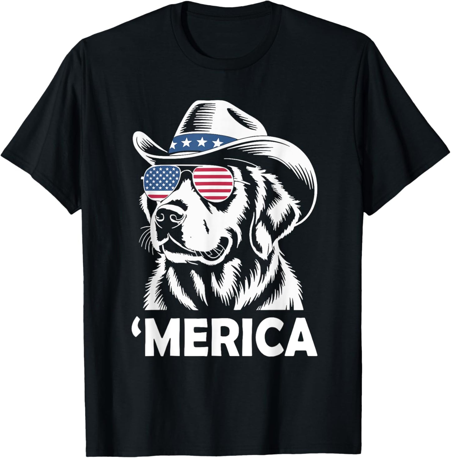Golden Retriever 4th Of July Merica America Flag T-shirt
