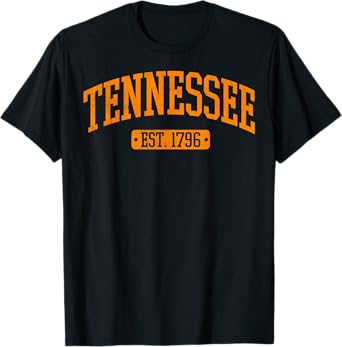 Classic TN Orange Print Retro Varsity Vintage Tennessee T-Shirt