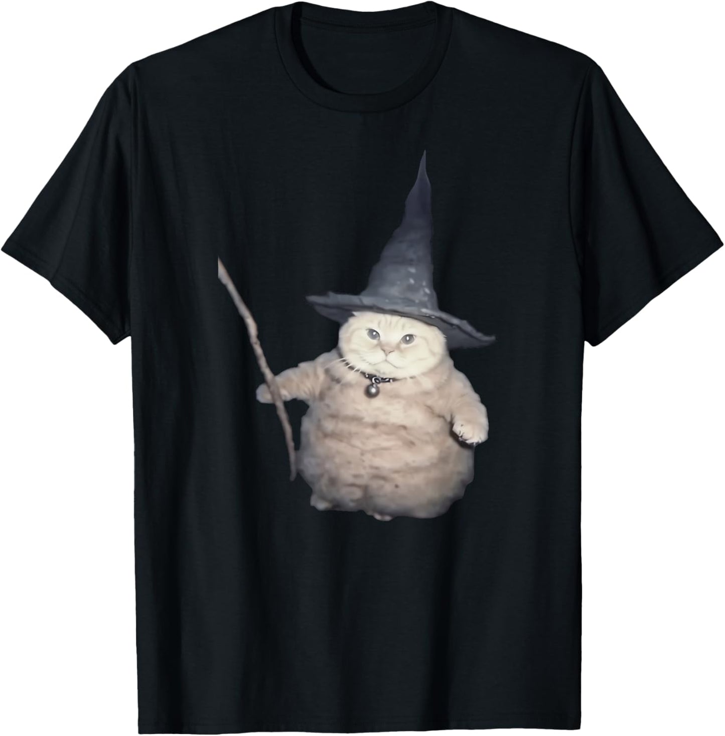 Cute Funny Wizard Cat Weird Kitten Cat Meme Spooky Halloween T-Shirt