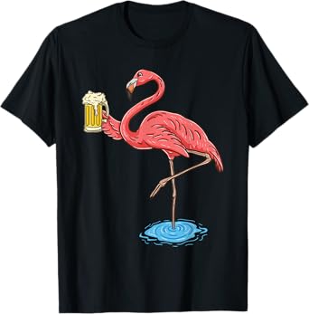 Flamingo Drinking Beer T-Shirt