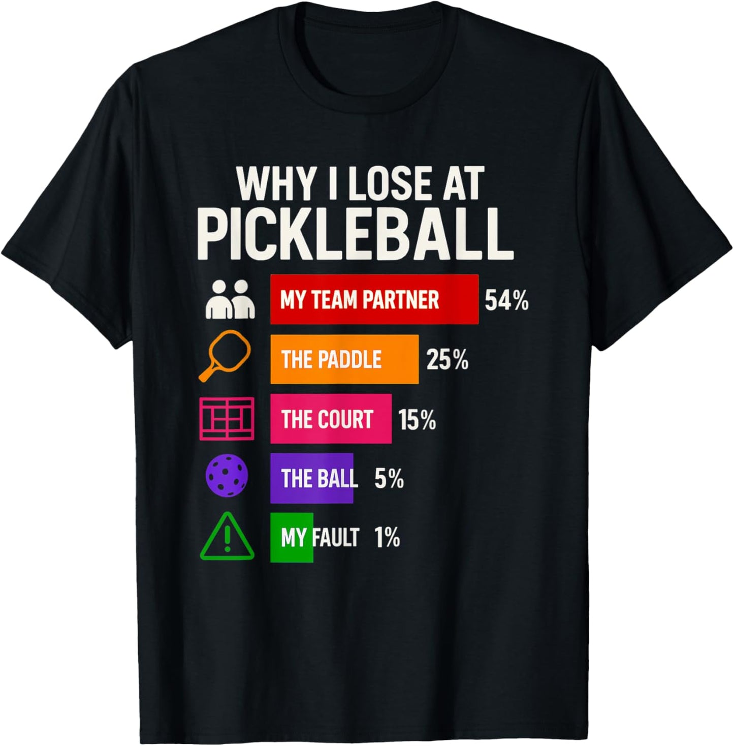Why I Lose At Pickleball - Pickleballers Pickleball Player T-Shirt