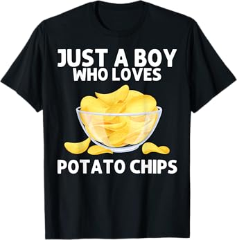 Funny Potato Chips Art For Men Boys Kids Bag Of Chips Lover T-Shirt