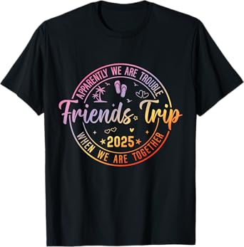 Friends Trip 2025 Summer Friends Weekend Vacation Matching T-Shirt