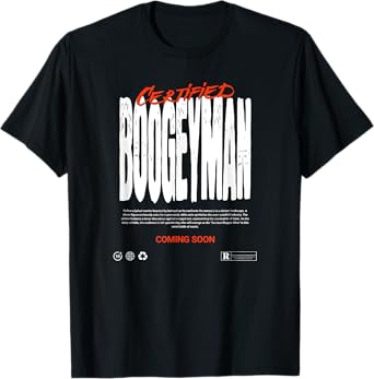 Skyscrapers Clothing Co. Certified Boogeyman Unisex-Adults Black Halloween T-Shirt