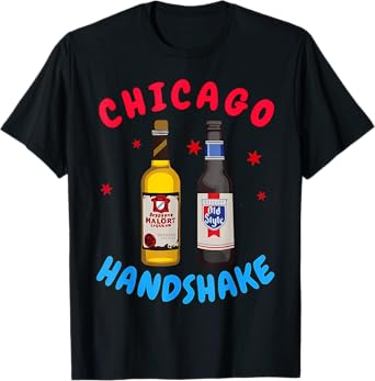 Chicago Illinois Chicago Handshake Chicago Beer Lover Malort T-Shirt