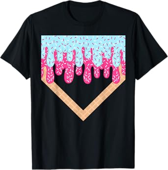 Baseball Drip Boys Home Plate Ice Cream Sport Players & Fans T-Shirt