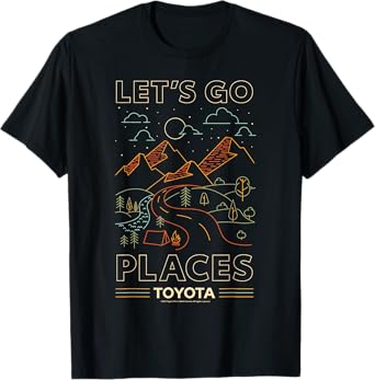 Toyota Let's Go Places Landscape Art Line Big Chest Poster T-Shirt
