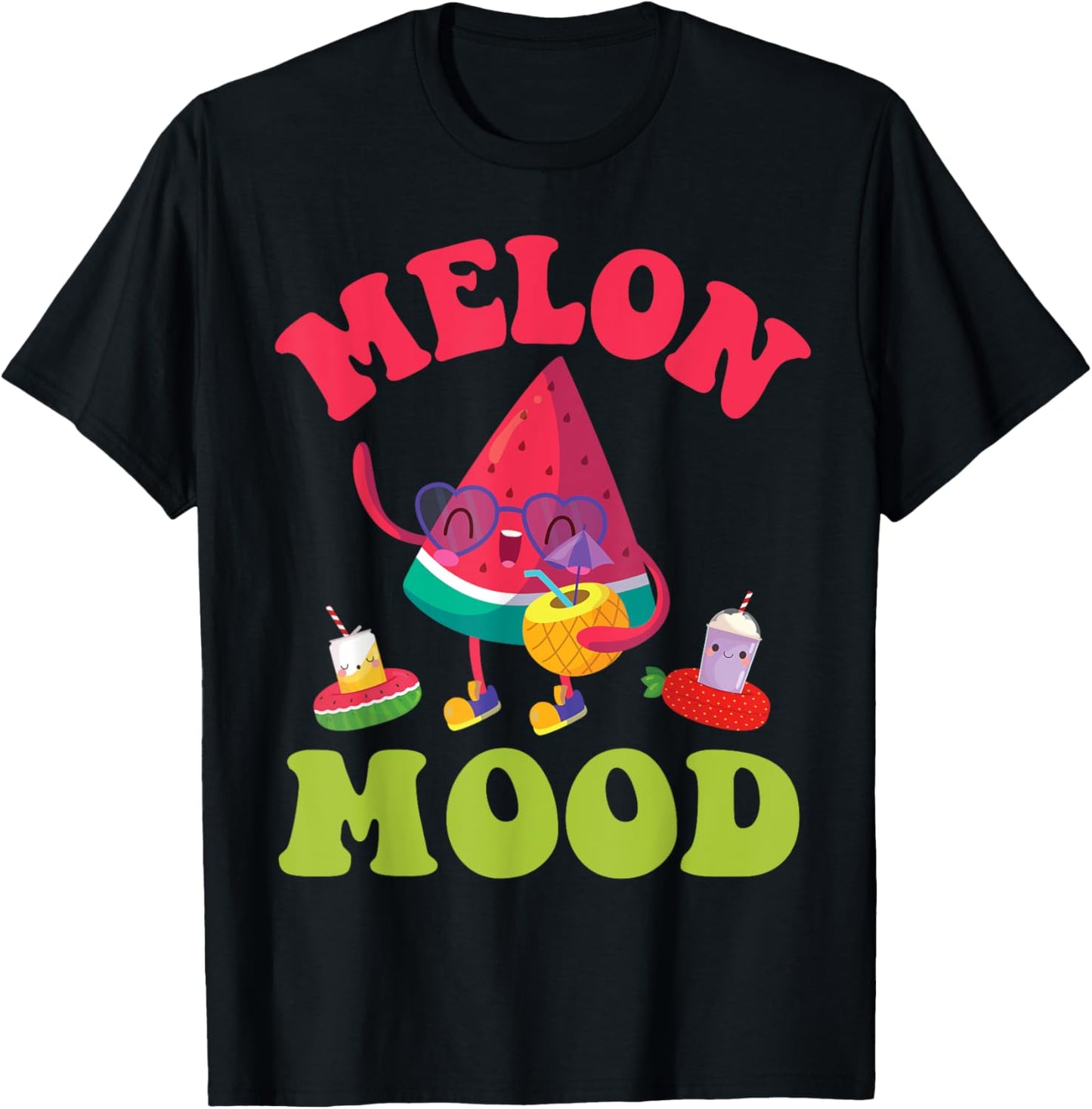 Cute Watermelon Character Dancing Melon Mood Summer Break T-Shirt