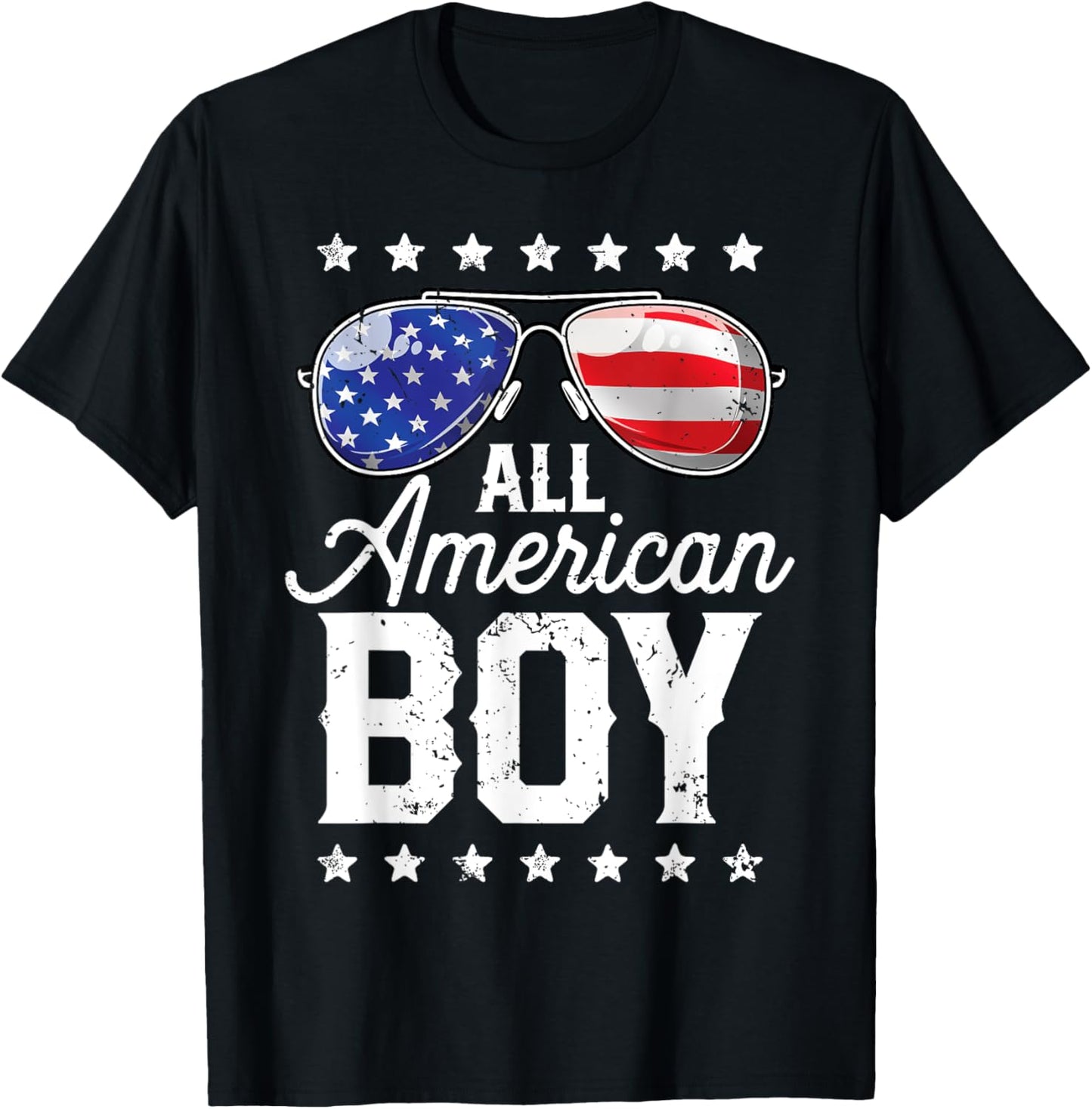 All American Boy 4th Of July USA Sunglasses Family Matching T-Shirt