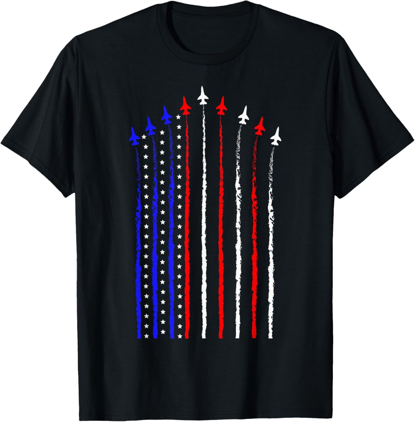 Patriot July 4th Fighter Jets Airplane USA Flag Kid Boy T-Shirt
