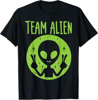 Team Alien Peace Funny Ufo Space Women Kid Youth Toddler Men T-Shirt