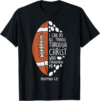 American Football i can do things Bible God Jesus Christian T-Shirt
