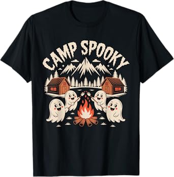 Camp Spooky Halloween Camping Hiking Men Women Kids T-Shirt