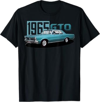 1965 65 GTO Classic Car Old School Muscle Blue Car T-Shirt