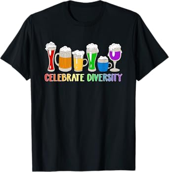 Celebrate Diversity Beer Drinking LGBT Beer Gay Pride Month T-Shirt