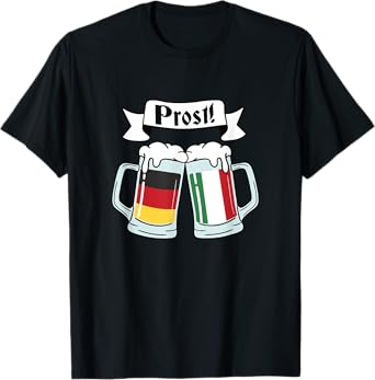 Funny Beer, Prost - Italy Germany Flag T-Shirt