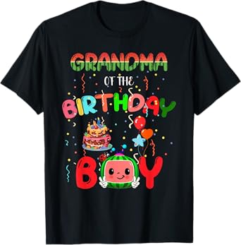 Grandma of the One In A Melon Birthday Girl Watermelon First T-Shirt