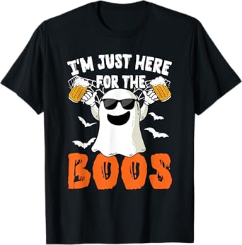 I'm Just Here For The Boos Cute Ghost Halloween Costume T-Shirt
