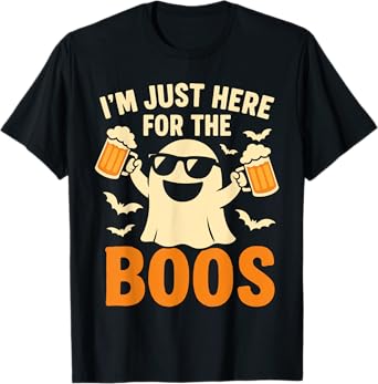Cute Happy Halloween, Ghost Iโm Just Here for the Boos T-Shirt