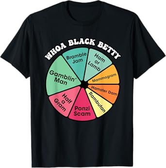 Whoa Black Betty Hilarious 70's Rock-Inspired Pie Chart T-Shirt