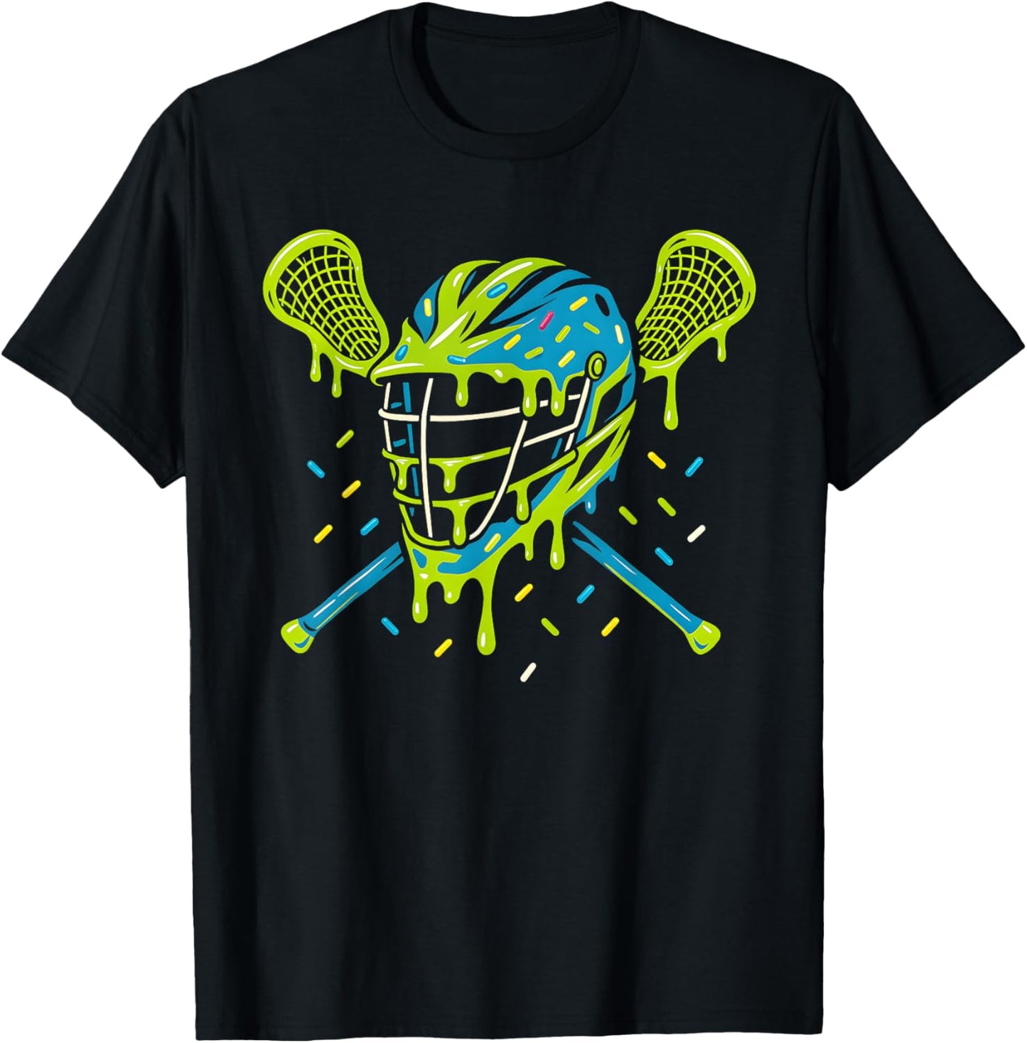 Lacrosse Ice Cream Drip Lax Boys Helmet Stick Youth Players T-Shirt