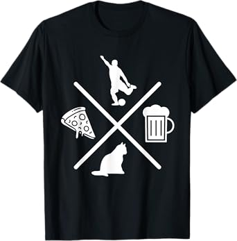 Soccer Beer Cats Pizza Feline Snack Food Gift T-Shirt