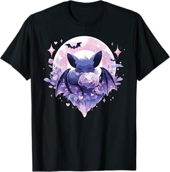 Cute Kawaii Witch Bat Crystal Alchemist Pastel Goth T-Shirt