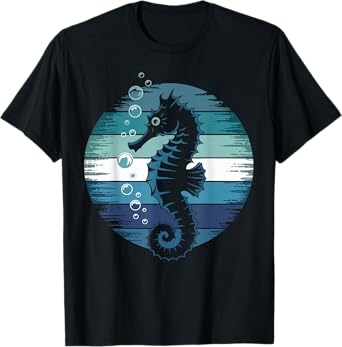 Vintage Seahorse Ocean Animal Retro Sea Fish Gifts for Women T-Shirt