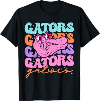 Groovy Gators School Spirit Tie Dye Girl Kid Women Teacher T-Shirt