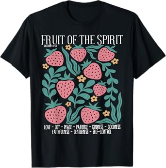 Retro Fruit Of The Spirit Strawberry Bible Verse Christian T-Shirt