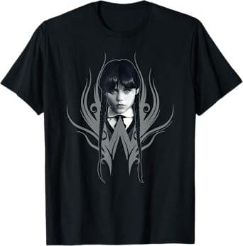 Wednesday Season 2 Wednesday Black & White Face Portrait T-Shirt