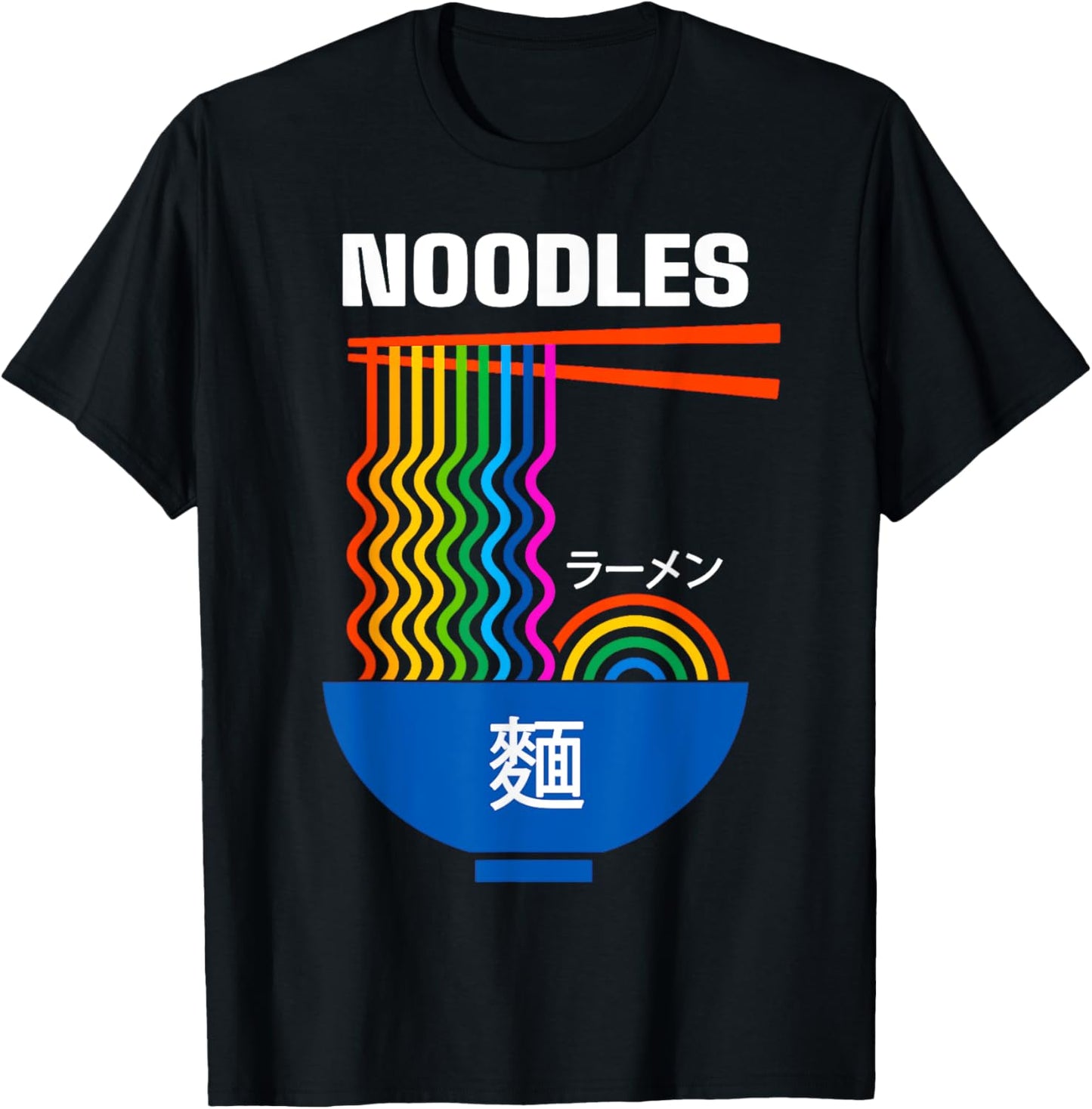 Rainbow Ramen Noodles Retro Japanese Aesthetic Kawaii T-Shirt