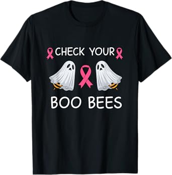 Check Your Boo Bees Shirt Funny Breast Cancer Halloween T-Shirt