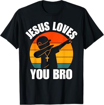 Jesus Love You Bro Dabbing Boy Christian Kids Boys Saying T-Shirt